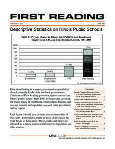 FIRST READING JUNE 2004 VOLUME 17, NO.4  Descriptive Statistics on Illinois Public Schools