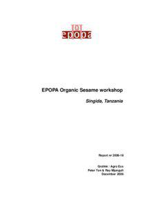 EPOPA Organic Sesame workshop Singida, Tanzania
