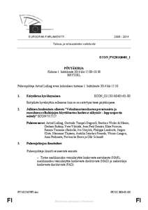 [removed]EUROOPAN PARLAMENTTI Talous- ja raha-asioiden valiokunta  ECON_PV(2014)0401_1