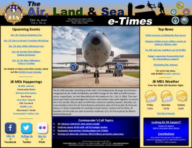 The official e-newsletter of the Joint Base McGuire-Dix-Lakehurst Public Affairs Office Oct. 16, 2014 Vol. 8, No. 42