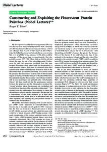 Constructing and Exploiting the Fluorescent Protein Paintbox (Nobel Lecture)

Copyright© The Nobel Foundation[removed]We thank the Nobel Foundation, Stockholm, for permission to print this lecture.