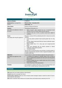 UNMANNED AERIAL VEHICLES POLICY Reference Number: A1480313  Authorised by: Invercargill City
