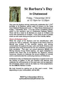 Christianity / 1st millennium / Humanities / Chatswood /  New South Wales / Saint Barbara / Chatswood railway station