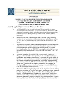 UCLA ACADEMIC SENATE MANUAL Appendix of the Division Return to Appendix table of content  APPENDIX XII