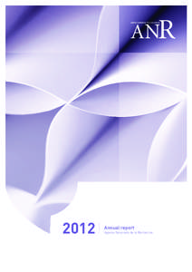 2012  Annual report Agence Nationale de la Recherche  Editorial
