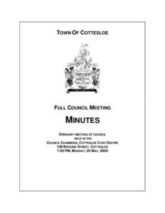 TOWN OF COTTESLOE  FULL COUNCIL MEETING MINUTES ORDINARY MEETING OF COUNCIL