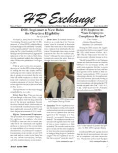 Volume 8 Issue 2  HR Exchange A publication of the State of Oklahoma Office of Personnel Management  DOL Implements New Rules