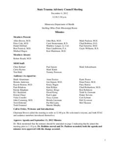 State Trauma Advisory Council Minutes