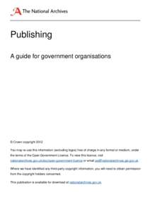 Publishing: A guide for government departments