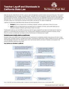 Teacher Layoff and Dismissals in California State Law State law requires school districts and their unions to meet and negotiate a contract at least once every three years. The result of this negotiating determines the w