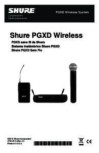 PGXD Wireless System  Shure PGXD Wireless PGXD sans fil de Shure Shure PGXD Sem Fio