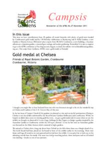 Campsis Newsletter of the AFBG No.37 November 2011 In this issue  This issue we have contributions from 20 gardens all round Australia with plenty of good news headed
