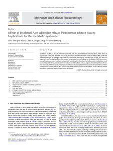 Effects of bisphenol A on adipokine release from human adipose tissue: Implications for the metabolic syndrome