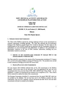DIET, PHYSICAL ACTIVITY AND HEALTH A EUROPEAN PLATFORM FOR ACTION 24 MAY[removed] CENTRE DE CONFERENCES ALBERT BORSCHETTE (CCAB)  ROOM: 3C, 36, rue Froissart, B[removed]Brussels