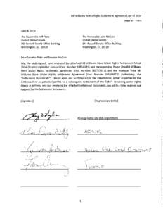 Bill Williams Water Rights Settlement Agreement Act of[removed]17 AM June 6, 2014  The Honorable Jeff Flake