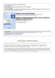 Critical thinking / Explanation / Scientific method / E-learning / Inquiry-based learning / Lee Shulman / Education / Knowledge / Science