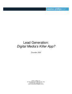 Lead Generation: Digital Media’s Killer App? December 2005