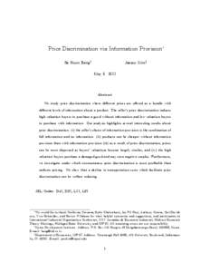 Price Discrimination via Information Provision Se Hoon Bangy Jaesoo Kimz May[removed]