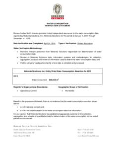 Microsoft Word - Motorola Solutions 2013 Water Consumption Verification Statement.doc