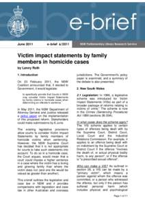 June[removed]e-brief[removed]Victim impact statements by family members in homicide cases