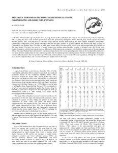 Read at the Annual Conference of the Ussher Society, January[removed]THE EARLY CORNUBIAN PLUTONS: A GEOCHEMICAL STUDY,