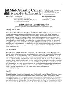 Microsoft Word - Cape May 2015 MAC Calendar.doc