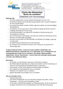 Fédération de 930 associations etpersonnes agréée pour la protection de lʼenvironnement 9 rue Dumenge, 69317 Lyon Cedex 04, France tél : (22 - fax : (04 www.sortirdunucleaire