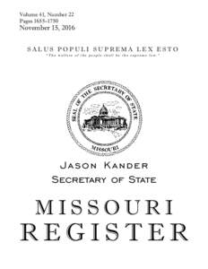 Missouri Secretary of State: Register