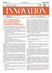 Educational INNOVATION and Information, no 111, August 2002, 7 p.