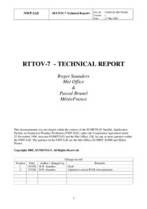 NWP SAF  <RTTOV-7 Technical Report> Doc ID : NWPSAF-MO-TR-009 Version : 1