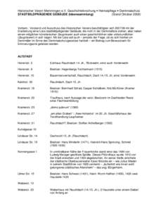 Historischer Verein Memmingen e.V. Geschichtsforschung • Heimatpflege • Denkmalschutz STADTBILDPRÄGENDE GEBÄUDE (Ideensammlung) (Stand Oktober 2008)