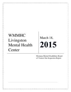 WMMHC Livingston Mental Health Center  March 18,