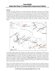 Fund 40120, Dulles Rail Phase II Transportation Improvement District - FY 2015 Adopted Budget (Fairfax County, Virginia)