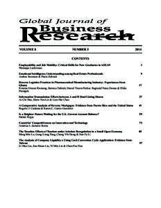 Global Journal of  Research Business  VOLUME 8