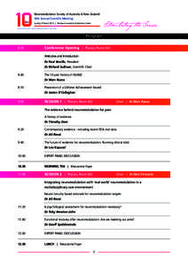 Neuromodulation Society of Australia & New Zealand 10th Annual Scientific Meeting Sunday 15 March 2015 | Brisbane Convention & Exhibition Centre International Neuromodulation Society  Stimulating the Senses