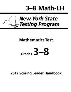 3–8 Math-LH New York State Testing Program Mathematics Test Grades