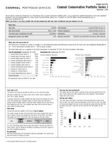 FUND FACTS  Counsel Conservative Portfolio Series I November 1, 2013