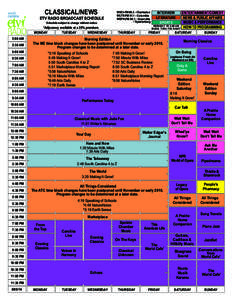 CLASSICAL/NEWS  WSCI-FM[removed]Charleston WLTR-FM[removed]Columbia WEPR-FM[removed]Greenville / Spartanburg