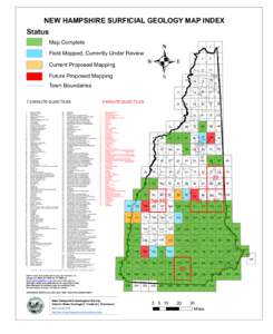 NEW HAMPSHIRE SURFICIAL GEOLOGY MAP INDEX  Status Map Complete