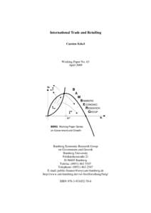 International Trade and Retailing Carsten Eckel Working Paper No. 63 April 2009