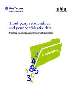 Third-party relationships and your confidential data Assessing risk and management oversight processes ALL IIA