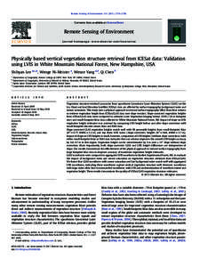 Geography / LIDAR / ICESat / Remote sensing / Topography / Digital elevation model / Vegetation / Leaf Area Index / Photogrammetry / Cartography / Earth / Planetary science