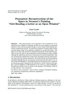 Journal for Geometry and Graphics Volume[removed]), No. 1, 69–79. Parametric Reconstruction of the Space in Vermeer’s Painting “Girl Reading a Letter at an Open Window”