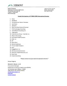 State of Vermont Department of Vermont Health Access 312 Hurricane Lane, Suite 201 Williston VT[removed]dvha.vermont.gov