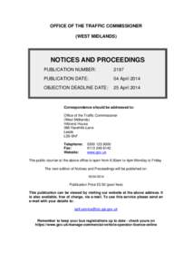 Notices and proceedings: West Midlands: 4 April 2014