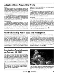 Child Citizenship Act / China Center of Adoption Affairs / Passport / Adoption in Guatemala / Adoption in California / Adoption / Family / International adoption