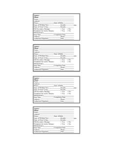 TB Treatment Completion Card