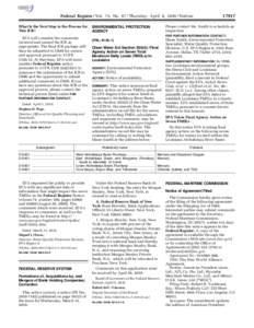 Federal Register / Vol. 75, No[removed]Thursday, April 8, [removed]Notices What Is the Next Step in the Process for This ICR? EPA will consider the comments received and amend the ICR as appropriate. The final ICR package wi