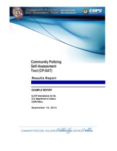 Community Policing Self-Assessment Tool (CP-SAT) Results Report  EXAMPLE REPORT
