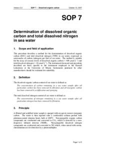 Version 3.0  SOP 7 — Dissolved organic carbon October 12, 2007